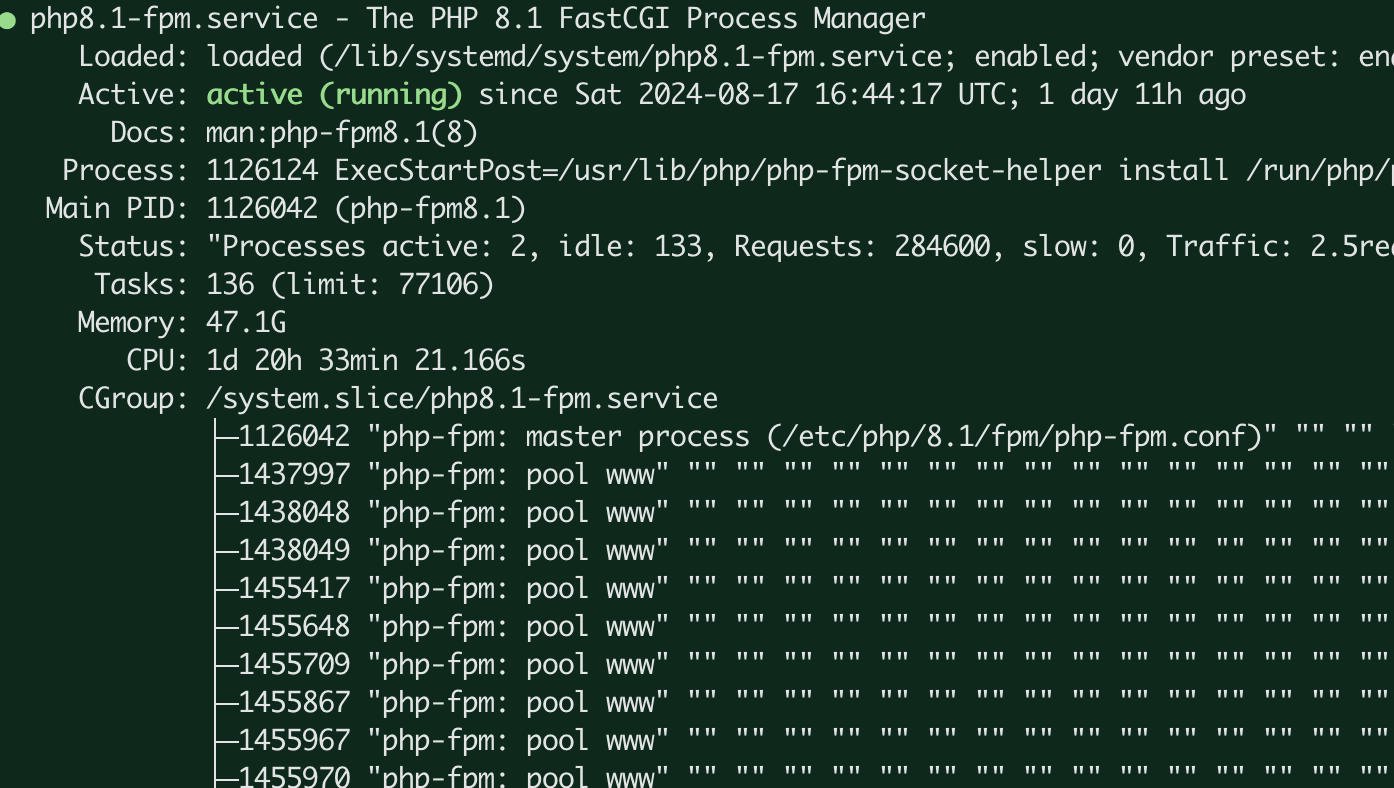 Restart a php8.1-fpm.service automatically after stopped on Nginx Ubuntu Server