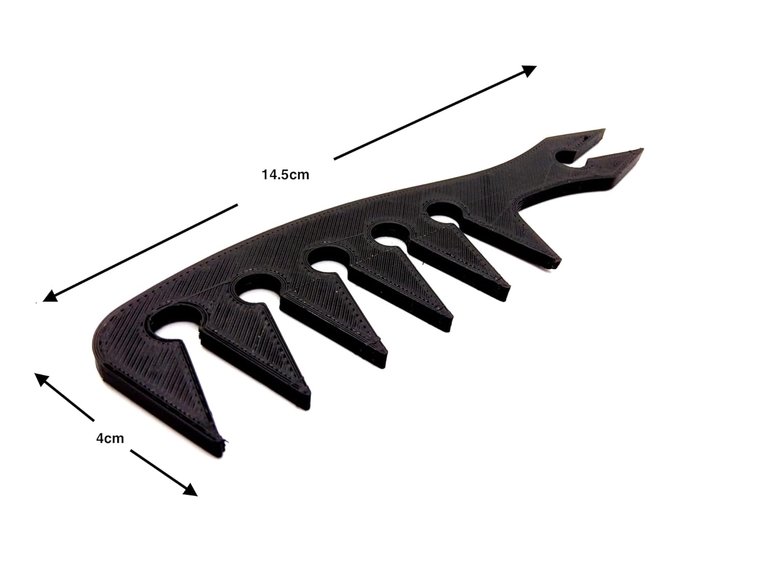 CERO ? 3D Printed Large Wide Tooth Vintage Classic Oil Head Pomade Styling Comb Hairdressing Tools (Black PLA Plastic)