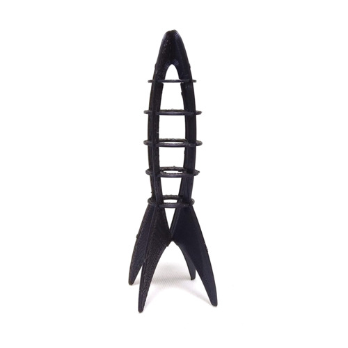 CERO 3D Printed Rocketship Kit Card for Kids (Black PLA Plastic)