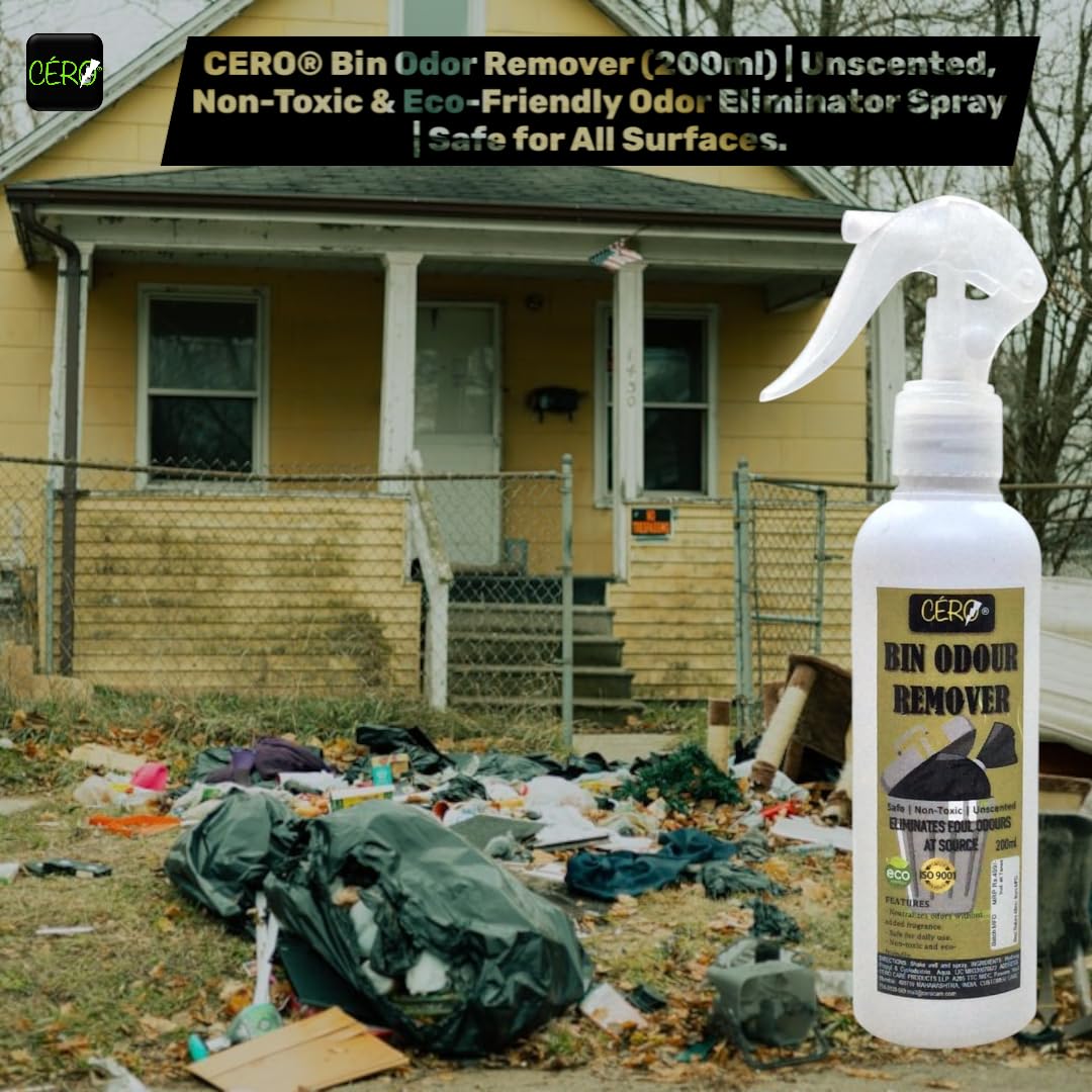 CERO® Bin Odour Remover (200ml) | Unscented, Non-Toxic & Eco-Friendly Odor Eliminator Cleanser Spray | Safe for All Surfaces.