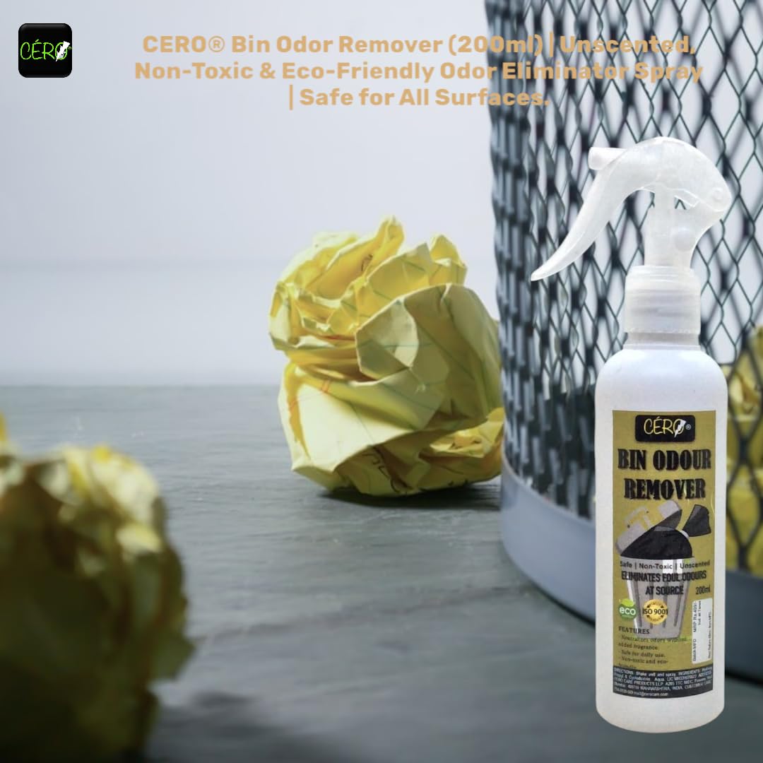 CERO® Bin Odour Remover (200ml) | Unscented, Non-Toxic & Eco-Friendly Odor Eliminator Cleanser Spray | Safe for All Surfaces.