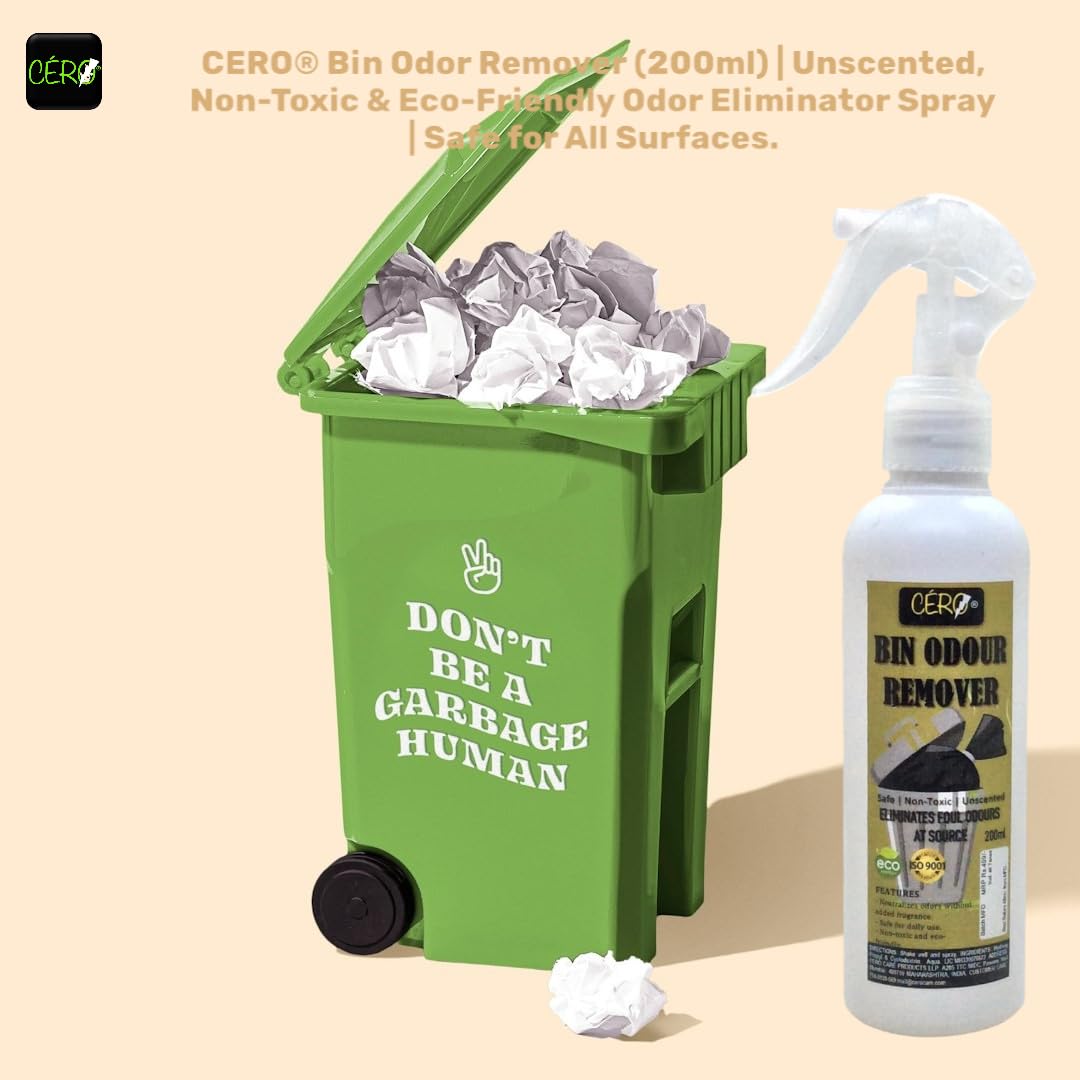 CERO® Bin Odour Remover (200ml) | Unscented, Non-Toxic & Eco-Friendly Odor Eliminator Cleanser Spray | Safe for All Surfaces.